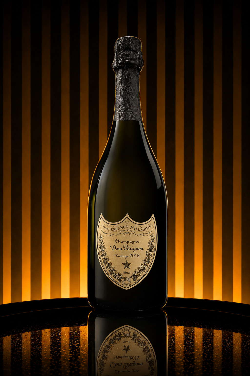 Une bouteille de champagne Dom Pérignon Vintage 2015
