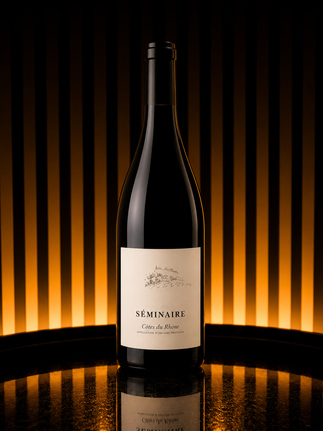 Une bouteille de Côtes du Rhône Les Saffres