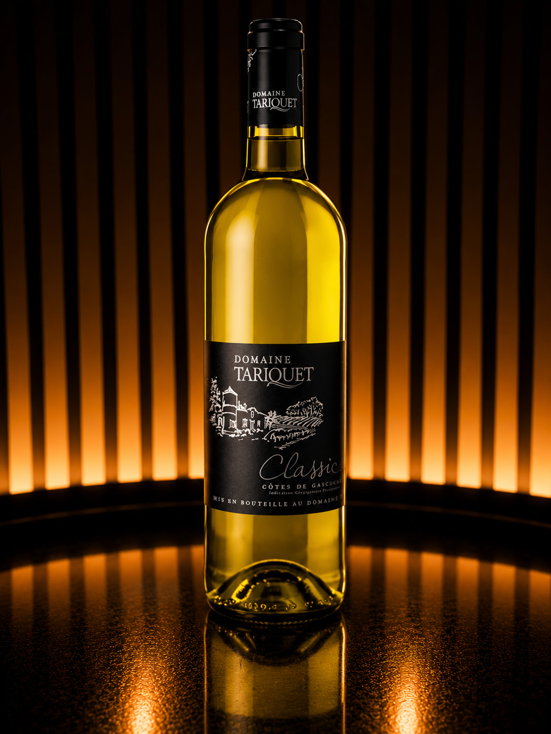 Une bouteille de Côtes de Gascogne Classic du domaine Tariquet